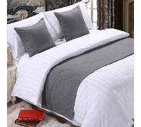 QRGMKL Corredor de Cama Premium para pie de Cama, Bufanda de Cama de Color sólido Colcha de Lino de algodón decoración del hogar Protector de Cama de Dormitorio-Dark Grey||240X50cm for 1.8m Bed