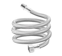 Qrity 1 Piezas Extensión de Conexión de Acero Inoxidable, G1/2" Hembra x G1/2" Macho Manguera Flexible de Agua, para Conectar un Grifo, 120 cm