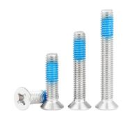 Qrity 20 Uds Cruzar Tornillos de Cabeza Avellanada, Tornillos Phillips Antideslizantes Pequeños con Recubrimiento Fijador de Roscas, M4x20mm