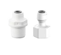 Qrity Conectores de Manguera Rectos de Agua RO, Conector Rápido Filtro Agua Adaptador, 1/2" Rosca Macho/Hembra Conector-1/4" Acoplamientos rápidos para filtros, para RO Inverso Ósmosis Sistema
