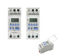 QRUYHBAJU 2 Cables semanales 7 días programable Interruptor de Tiempo Digital relé Temporizador Control AC 220V 230V 12V 24V 48V 16A 1 Uds(15a,1NO 12V AC DC)