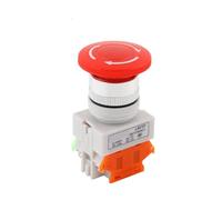 QRUYHBAJU Interruptor de botón de Parada de Emergencia LAY37 con autobloqueo/Enclavamiento LAY7 PBC Y090-11ZS Fuente de alimentación NO/NC 4 terminales de Tornillo(1NC,30MM-Silver Plate Contact)