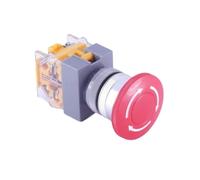 QRUYHBAJU Interruptor de Emergencia con Terminal de Tornillo de Cabeza Plana de 22 mm, Color Rojo, 1NO1NC, Interruptor pulsador momentáneo(Green)
