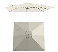 QSPNVFB 3x3m Cuadrada Paraguas Toldo Tela De Repuesto 8 Varillas Cubierta De Repuesto para Parasol Playa, Protección UV Paño De Repuesto para Sombrilla(Beige)