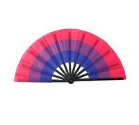 Qsvbeeqj Abanicos de mano plegables con arco iris, decoración de baile, accesorios para festivales de música y fiestas