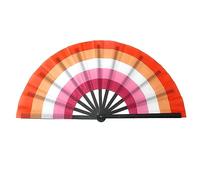 Qsvbeeqj Abanicos de mano plegables con arco iris, decoración de baile, accesorios para festivales de música y fiestas