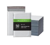 Quality Park Sobres de burbujas, 6 x 9 pulgadas, sobres acolchados de polietileno blanco, sobres de envío, resistentes al agua, autoadhesivos, 50 por caja (QUA85856), plástico