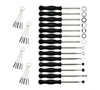 Qualoramall Kit de herramientas de ajuste de carburador de 18 piezas para motosierras de motor de dos tiempos, recortadoras, sopladores de hojas, cortacésped con estuche de 4 cepillos de limpieza