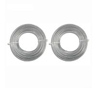 Qualoramall Paquete de 2 cables de alambre de acero de 2,4 mm, 2,7 mm, 3,3 mm, 3,5 mm x 15 m, cuerda de césped reforzada para cortacésped, desbrozadora, piezas de repuesto de alta resistencia al