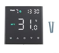 Qualoramall Termostato inteligente WiFi para calefacción por suelo radiante programable 6 períodos diarios para Alexa Google Home Control Caldera de gas Sistema de agua PC+ABS ignífugo negro