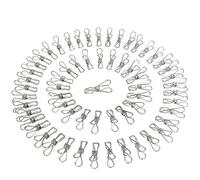 Qualsen 100 Piezas Pinzas de Ropa Acero Inoxidable Clips de Metal para Ropa | Pinza para Tender Ropa Metal Multipropósito para Toallas, Calcetines, Cerrar Bolsas de Alimentos Abiertas