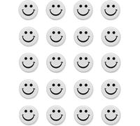 Qualsen Imanes para Nevera, 20 Imanes para Nevera, Pequeños Imanes para Pizarra Blanca, Mini Imanes Bonitos para Nevera, Taquilla, Pizarra Blanca, Cocina, Oficina, Aula (Blanco Sonrisa)
