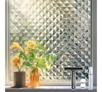Qualsen Vinilos para Cristales Patrón de Cuadros Vinilo Ventana Privacidad Translucido para Ventanas Estático Anti UV, Decorativo Vinilos Cristal de Dormitorio Sala Estar Oficina (90x200cm)