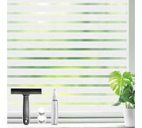 Qualsen Vinilos para Cristales Rayas Esmeriladas, Vinilo Adhesivo Cristal Anti UV, Translucido Decorativos Vinilo Cristales para Puertas Cristal Cocina Oficina, 30x300 cm, Rayas Finas