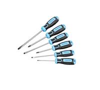 Quantool Q25022 - Juego de destornilladores (6 piezas, mangos ergonómicos, puntas magnéticas, acero al cromo vanadio, transmisión de par de torsión, para manualidades, hogar y taller)