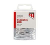 Quantore clip de papel plata 50mm - clips metálicos sólidos para papel 100 piezas