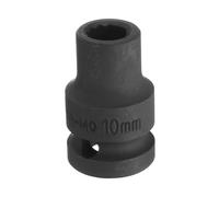 QUARKZMAN 1/2" Drive x 10mm Casquillo De Impacto Poco Profundo 12 Puntos Métrico Acero CR-MO Grado Impacto Para Reparación De Autos