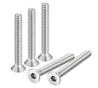 QUARKZMAN #10-24x1-1/2" Plana Avellanada Hueca Cabeza Tornillos, 25uds 304 Inoxidable Acero Hexagonal Zócalo Plana Cabeza Tornillos, Completa Rosca, Avellanados Pernos