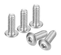 QUARKZMAN #10-24x1/2" Botón Hueca Cabeza Tornillos, 50uds 304 Inoxidable Acero Sujetadores Hexagonal Pernos Tornillos, Completa Rosca Hexagonal Accionamiento Tornillos