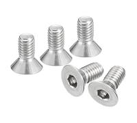 QUARKZMAN #10-32x3/8" Plana Avellanada Hueca Cabeza Tornillos, 50uds 304 Inoxidable Acero Hexagonal Zócalo Plana Cabeza Tornillos, Completa Rosca, Avellanados Pernos