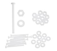 QUARKZMAN 10 Juegos Tornillos Cabeza Redonda Nylon PA6 M5x50mm Con Tuercas Hexagonales Arandelas Planas, Kit Surtico Tornillos Rosca Completa Para Ensamblaje Máquinas Proyectos DIY, Blanco