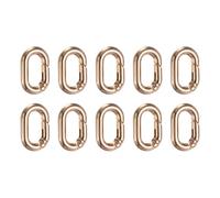 QUARKZMAN 10 Pcs Anillos De Resorte Ovalados De Metal Clips De 1 Pulgada Anillos De Llave Hebillas Conectores Accesorios Para Bolsos Maletas Carteras Herrajes Llaveros DIY, Dorado