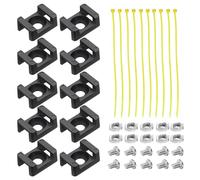 QUARKZMAN 10 Pcs Base de Sujeción de Cable con Tornillos M5 Negro | 6.5mm de Diámetro de Orificio, para Perfil de Aluminio de la Serie 20 Estándar Europeo