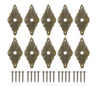 QUARKZMAN 10 Piezas Placa Trasera Para Tiradores Gabinete 2.36 Pulgadas Forma Diamante Arandelas Latón Para Decoración Clásica Muebles Junta Para Puertas Cajones Y Gabinetes (Tonel Bronce)