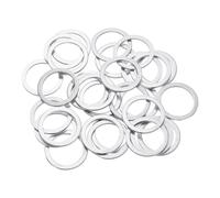 QUARKZMAN 100 Pcs Arandelas Planas M20, Junta Tórica Redonda Aluminio 26mm 1.5mm Grosor Espaciadores Planos Para Tornillos Pernos Accesorios Reparación Maquinaria Construcción Color Plateado