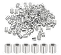 QUARKZMAN 100Pcs 1/16"(2mm) Manguito De Crimpado De Aluminio Plateado