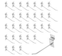 QUARKZMAN 100pcs Ganchos para Panel Ranurado Accesorios de Metal para Panel Ranurado de 4"/100mm Ganchos para Panel de Rejilla de Exhibición Comercial Garaje Supermercado (Plata)