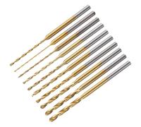 QUARKZMAN 10Pcs Juego De Brocas Mini De Torsión 0.6/0.8/1/1.2/1.4/1.5/1.6/1.8/2/2.2mm Diámetro Micro Brocas De Grabado, Acero De Alta Velocidad Vástago De 2.35mm Recubierto, Ámbar