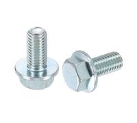 QUARKZMAN 10Pcs Tornillo Hexagonal con Arandela M10-1.5 x 20mm DIN 6921 Totalmente Roscado Acero al Carbono Zincado Azul/Blanco