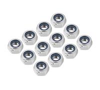QUARKZMAN 12uds M10 x 1, 25mm Hexagonal Bloqueo Tuerca Plateado Tono