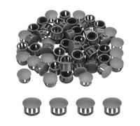 QUARKZMAN 14mm Tapones de Plástico para Agujero, 64pcs Nylon Tapa de Ocultar Orificio de Inserción para Mueble Tapón de Bloqueo Redondo a Presión para Estante Armario Gabinete, Gris Oscuro