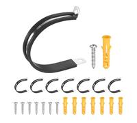 QUARKZMAN 15 Abrazaderas para Cables 55mm Acero Inoxidable 304 Tipo R | Clip sujetador de manguera y conducto con almohadilla de goma aislante, para instalación de tubos, líneas y alambres