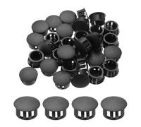 QUARKZMAN 15mm Tapones de Plástico para Agujero, 100pcs Nylon Tapa de Ocultar Orificio de Inserción para Mueble Tapón de Bloqueo Redondo a Presión para Estante Armario Gabinete, Negro