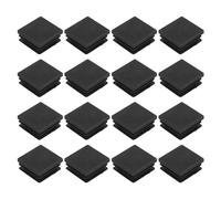 QUARKZMAN 18pcs Tapones de Plástico Cuadrados, 32x32mm Tapón Negro Plástico para Cubrir Tubos de 25-30mm de Diámetro Inserto Protector de Pies para Patas de Muebles Sillas Mesas Estante