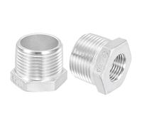 QUARKZMAN 1Pcs 3/4" Macho a 3/8" Hembra NPT 304 Acero Inoxidable Reductor Hexagonal Buje, Adaptador De Tubería De Fundición Reductor Para Sistemas Industriales, Petróleo/Gas, Agua