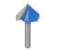 QUARKZMAN 1Pcs Limas para Router 1" Diámetro 1/4" Vástago 90 Grados Tipo V Lima de Extremo de Carburo para Carpintería Grabado de Borde Herramientas de Corte