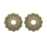 QUARKZMAN 2 0.94 Piezas De Placa Trasera Para Tirador De Gabinete, Pulgadas De Forma De Hoja De Loto, Arandelas De Latón Para Placa Trasera, Decoración Clásica Para Muebles, Junta Para