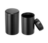 QUARKZMAN 2 Botes Redondos Para Té De 3.6" X 2.2", Frasco Portátil Hermético De Metal Con Tapa Para Almacenar Café Galletas Especias Dulces Velas DIY, Negro