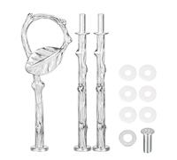 QUARKZMAN 2 Juego 3 Niveles Magdalena Soporte Herraje Asas Aluminio Plata | Aleación Pastel Plato Soporte Mango Accesorios, con Tornillos, para DIY Elaboración Pastel Soporte Hoja