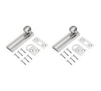 QUARKZMAN 2 pcs Cerradura De Superficie De Latón Sólido De 2", Cerrojo Deslizante De Seguridad Oculto Con Tornillos, Cerradura Francesas Empotradas De Armario O Gabinete, Plateado
