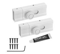 QUARKZMAN 2 pcs Cerrojo Deslizante, Cerradura De Seguridad Adhesiva De 3 Pulgadas Con Tornillos, Cerrojos Deslizantes De Aleación De Aluminio Al Ras O Empotradas, Ventanas, Blanco