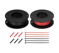 QUARKZMAN 2 Piezas Carrete de Cable Eléctrico 4.6m/15 Pies Rojo y Negro | de Silicona 28 AWG, Cable Eléctrico de Cobre Estañado Calibre 28, con Tubo Termorretráctil y Bridas