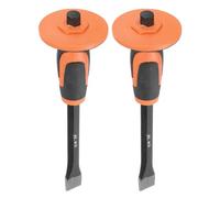 QUARKZMAN 2 Piezas Cincel de Albañilería de 11.4" Cabeza Plana con Protección de Guardamanos Cincel Plano para Roca Hormigón Piedra para Romper Tallar Demoler Partir