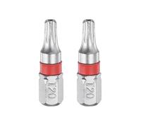 QUARKZMAN 2 Piezas de Punta de Destornillador Torx T20H Con Vástago Hexagonal de 1/4" de 25 mm/1" de Longitud, Punta Magnética de Estrella de 6 Puntos, Puntas Hexagonales de Acero S2