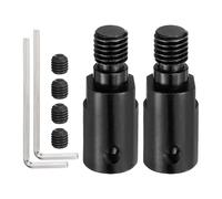 QUARKZMAN 2 Piezas Eje de árbol de 6, 35 mm a M10 en Acero 1045 | Barra Conectora para Motores., con Tornillos de Fijación y Llave, para Mandril de Hojas de Sierra Mini y Muelas de Esmeril