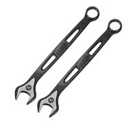 QUARKZMAN 2 Piezas Llave Combinada 26mm Métrica Extra Larga De 12 Puntas De Caja Y Boca Abierta De Acero Al Carbono Doble Extremo Grado Industrial Para Automóvil Muebles Maquinaria Negro